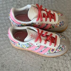 Adidas + Liberty London Floral Sambas - Pink and White